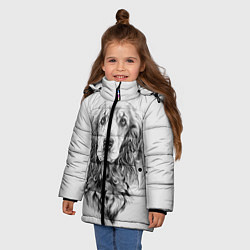 Куртка зимняя для девочки Кокер спаниель, цвет: 3D-черный — фото 2