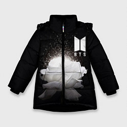 Куртка зимняя для девочки BTS Flower, цвет: 3D-черный