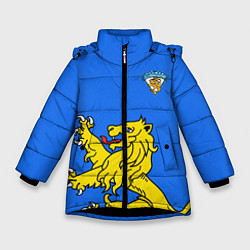 Куртка зимняя для девочки Сборная Финляндии, цвет: 3D-черный