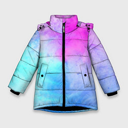 Куртка зимняя для девочки Неоновое лето, цвет: 3D-черный