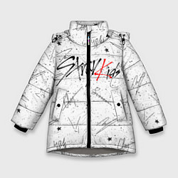 Куртка зимняя для девочки STRAY KIDS АВТОГРАФЫ, цвет: 3D-светло-серый