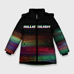 Куртка зимняя для девочки BILLIE EILISH: Black Glitch, цвет: 3D-черный