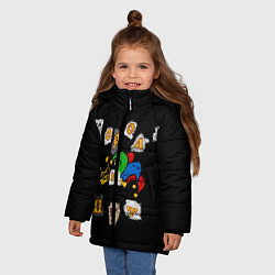 Куртка зимняя для девочки Король и Шут Анархия спина, цвет: 3D-красный — фото 2