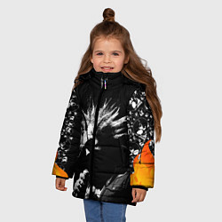 Куртка зимняя для девочки Король и Шут Анархия спина, цвет: 3D-светло-серый — фото 2