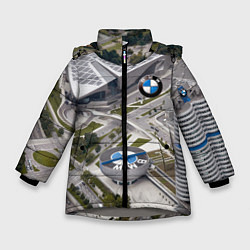 Куртка зимняя для девочки BMW city, цвет: 3D-светло-серый