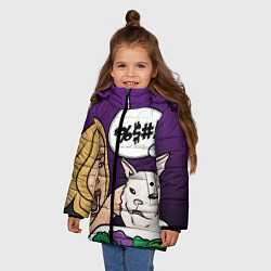 Куртка зимняя для девочки Woman yelling at a cat, цвет: 3D-черный — фото 2