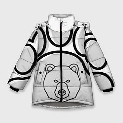 Куртка зимняя для девочки Душа севера - след медведя, цвет: 3D-светло-серый