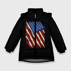 Куртка зимняя для девочки Флаг, цвет: 3D-светло-серый