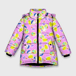 Куртка зимняя для девочки Candy People, цвет: 3D-черный