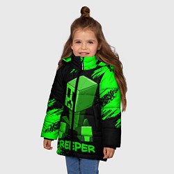 Куртка зимняя для девочки MINECRAFT CREEPER, цвет: 3D-красный — фото 2
