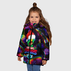 Куртка зимняя для девочки BRAWL STARS LEON НОВОГОДНИЙ, цвет: 3D-красный — фото 2