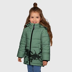 Куртка зимняя для девочки Черные кони, цвет: 3D-черный — фото 2