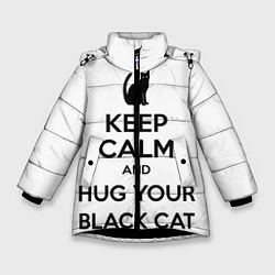 Зимняя куртка для девочки Обними своего черного кота