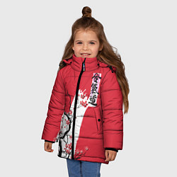 Куртка зимняя для девочки Сакура Айкидо, цвет: 3D-черный — фото 2