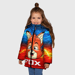 Куртка зимняя для девочки Лисенок, цвет: 3D-черный — фото 2