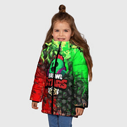 Куртка зимняя для девочки BRAWL STARS SPIKE, цвет: 3D-черный — фото 2