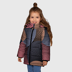 Куртка зимняя для девочки Абстрактный узор, цвет: 3D-черный — фото 2