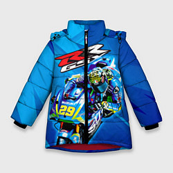 Куртка зимняя для девочки Suzuki MotoGP, цвет: 3D-красный