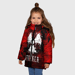 Куртка зимняя для девочки STALKER 2, цвет: 3D-красный — фото 2