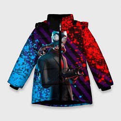 Куртка зимняя для девочки Fortnite 004, цвет: 3D-черный