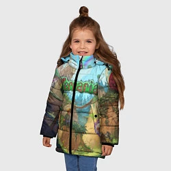Куртка зимняя для девочки Terraria, цвет: 3D-черный — фото 2