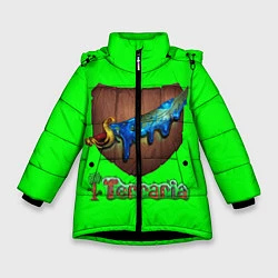 Куртка зимняя для девочки Terraria, цвет: 3D-черный