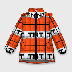 Куртка зимняя для девочки Minecraft-Динамит, цвет: 3D-светло-серый