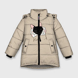 Куртка зимняя для девочки Милая кошечка, цвет: 3D-светло-серый