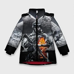 Куртка зимняя для девочки Battlefield, цвет: 3D-красный