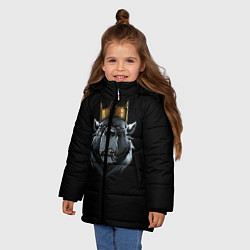 Куртка зимняя для девочки King, цвет: 3D-черный — фото 2