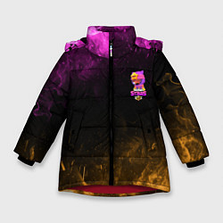 Куртка зимняя для девочки Бравл Старс, цвет: 3D-красный