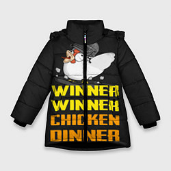 Куртка зимняя для девочки Winner Chicken Dinner, цвет: 3D-черный