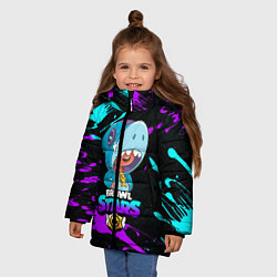 Куртка зимняя для девочки BRAWL STARS LEONS HARK, цвет: 3D-черный — фото 2