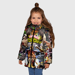 Куртка зимняя для девочки MY HERO ACADEMIA коллаж из героев, цвет: 3D-черный — фото 2