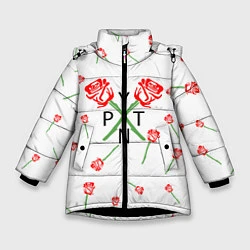 Куртка зимняя для девочки Payton Moormeier: White Style, цвет: 3D-черный