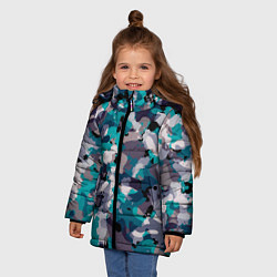 Куртка зимняя для девочки Камуфляж: ледяной, цвет: 3D-светло-серый — фото 2