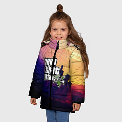 Куртка зимняя для девочки GTA 5, цвет: 3D-светло-серый — фото 2