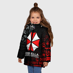 Куртка зимняя для девочки RESIDENT EVIL UMBRELLA CORP, цвет: 3D-светло-серый — фото 2