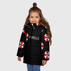 Куртка зимняя для девочки Umbrella Corporation, цвет: 3D-черный — фото 2