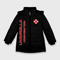 Куртка зимняя для девочки Umbrella Corporation, цвет: 3D-черный