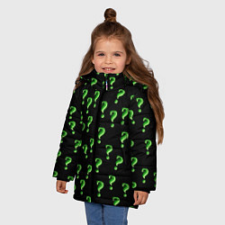 Куртка зимняя для девочки Знак вопроса, цвет: 3D-черный — фото 2