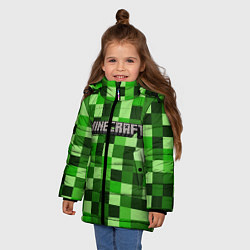 Куртка зимняя для девочки MINECRAFT CREEPER КАПЮШОН, цвет: 3D-черный — фото 2