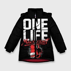 Куртка зимняя для девочки One Life Many Fight, цвет: 3D-красный