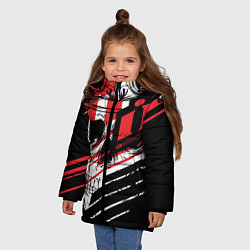 Куртка зимняя для девочки Череп Icon красный, цвет: 3D-светло-серый — фото 2