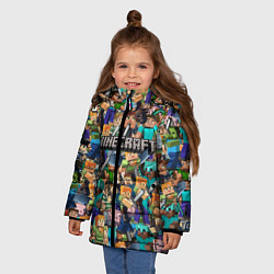 Куртка зимняя для девочки MINECRAFT ПЕРСОНАЖИ, цвет: 3D-черный — фото 2