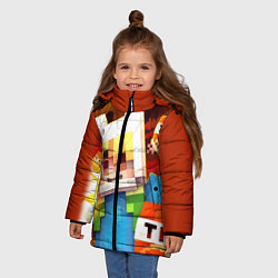 Куртка зимняя для девочки MINECRAFT, цвет: 3D-черный — фото 2