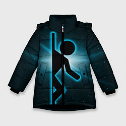 Куртка зимняя для девочки Portal space, цвет: 3D-черный