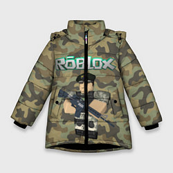 Куртка зимняя для девочки Roblox 23 February Camouflage, цвет: 3D-черный