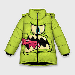 Куртка зимняя для девочки Монстрик Циклопик, цвет: 3D-черный