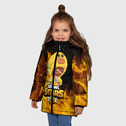 Куртка зимняя для девочки Brawl stars sally leon, цвет: 3D-светло-серый — фото 2